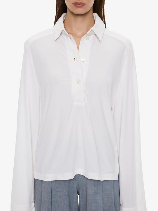 CHRISTOPHER ESBER Deconstruct Denim Long Sleeve Polo (White)