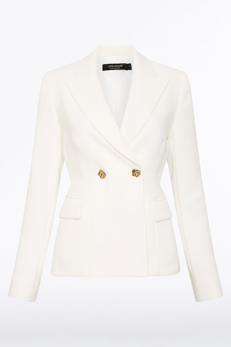Carla Zampatti Crepe Florence Jacket (White)