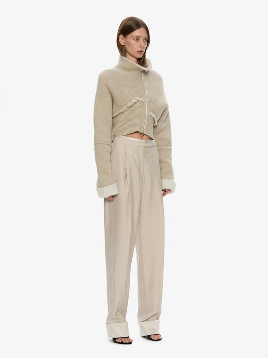 CHRISTOPHER ESBER Rowan Sateen Cuffed Trouser (Silver)