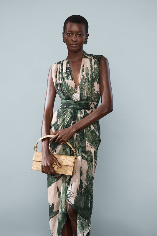 Carla Zampatti Croc Tan La Borsa Bag (Print)