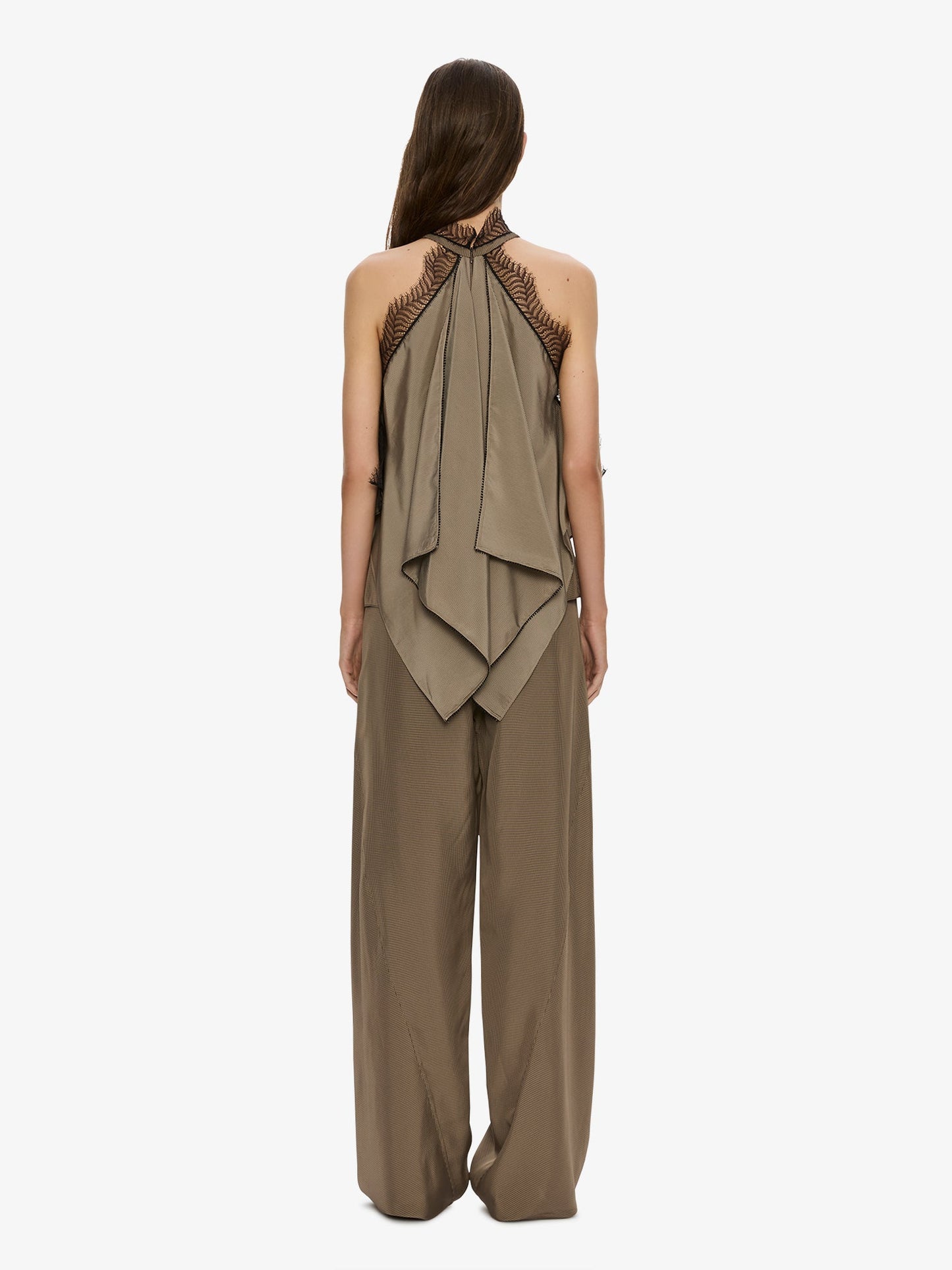 CHRISTOPHER ESBER Vera Split Lace Handkerchief Top (Umber)