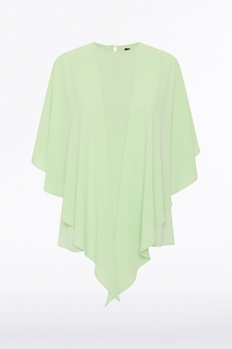 Carla Zampatti Peridot Georgette Cascata Top (Green)