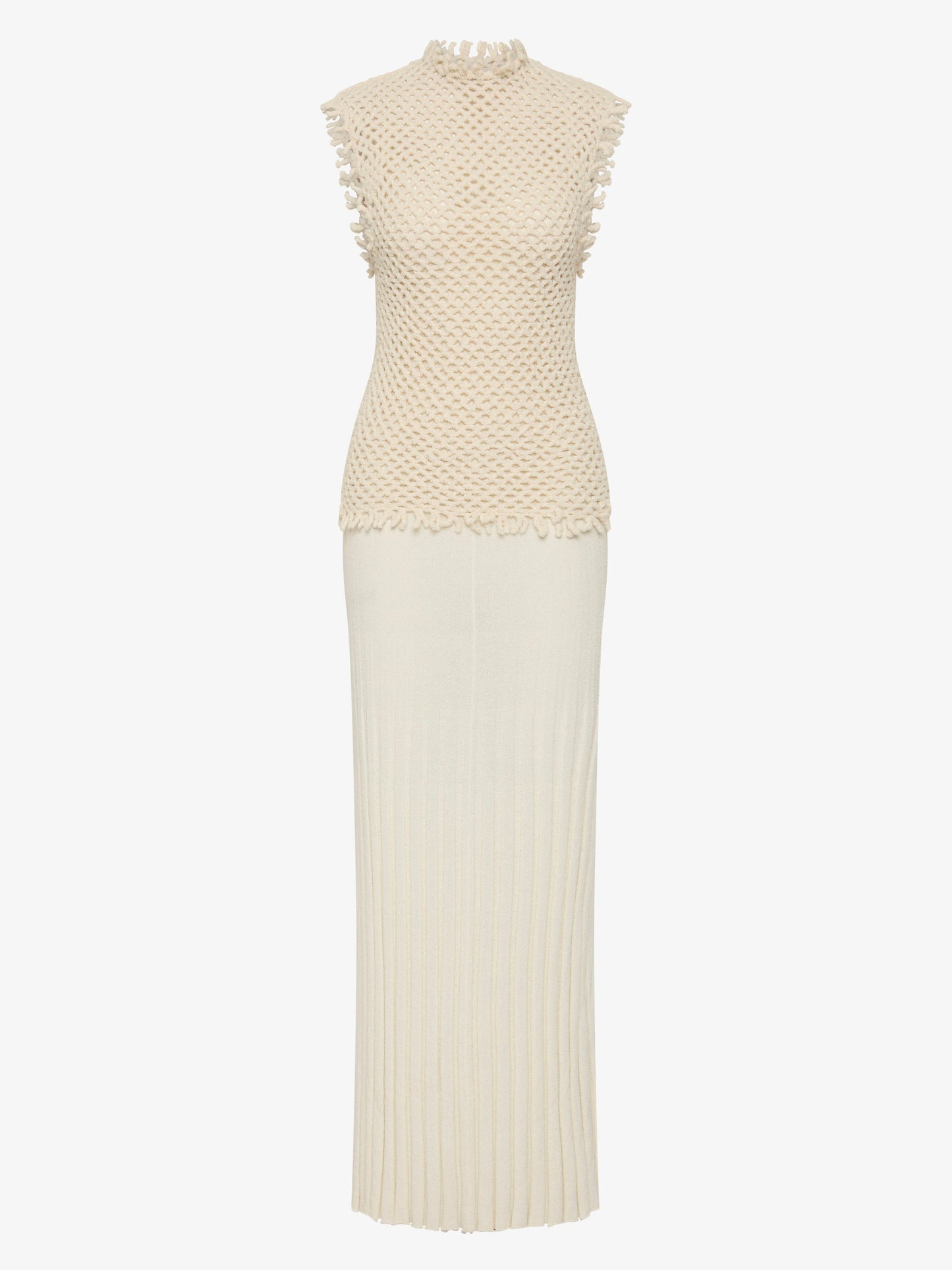 CHRISTOPHER ESBER Lattice Knit Tank Dress (White)