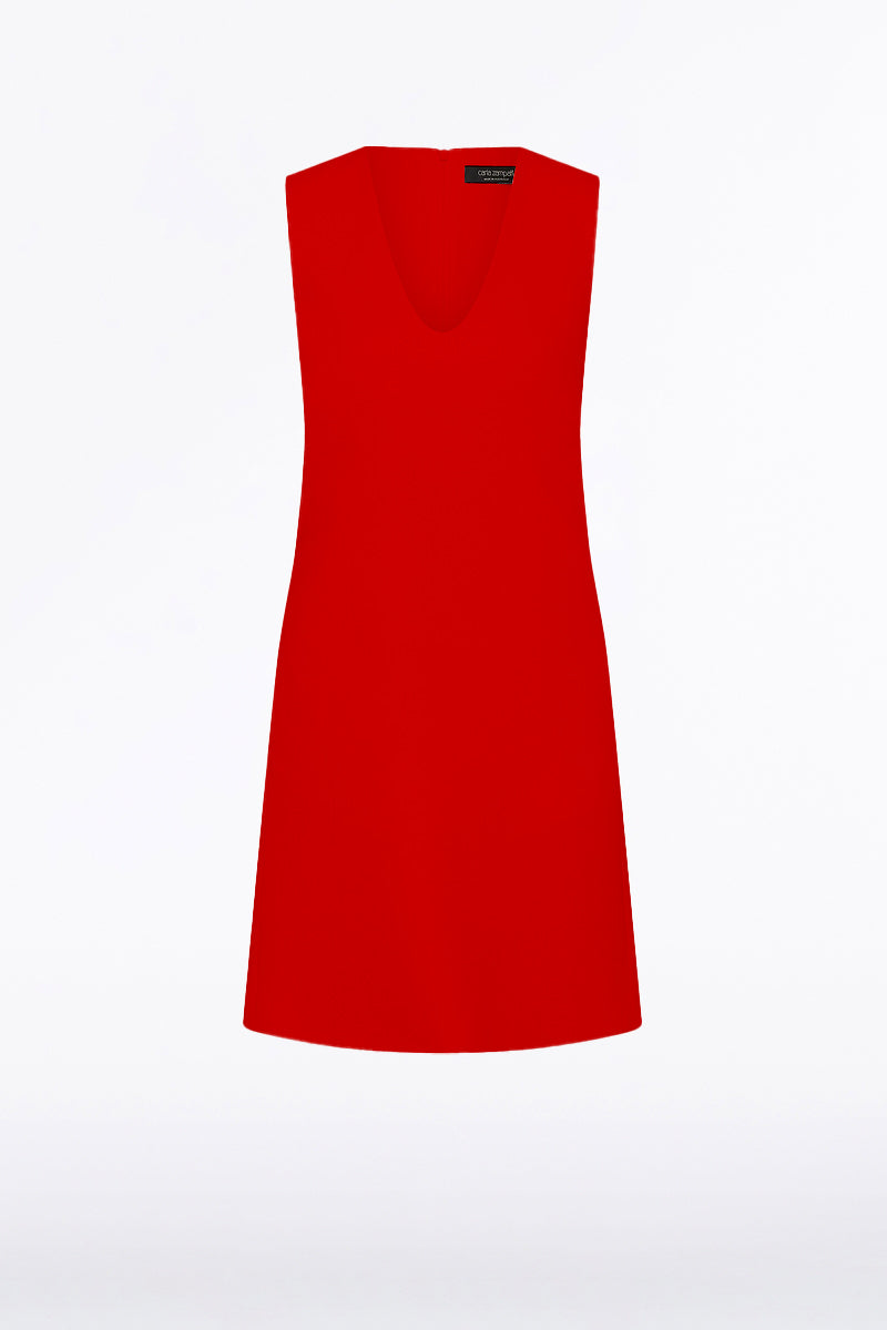 Carla Zampatti Crepe Scoop Neck Shift Dress (Red)