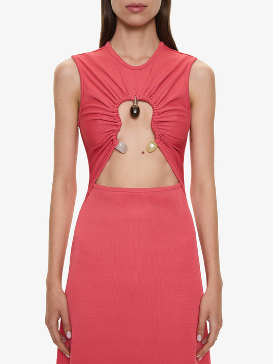 CHRISTOPHER ESBER Hiero Crystal Disconnect Tank Dress (Watermelon)