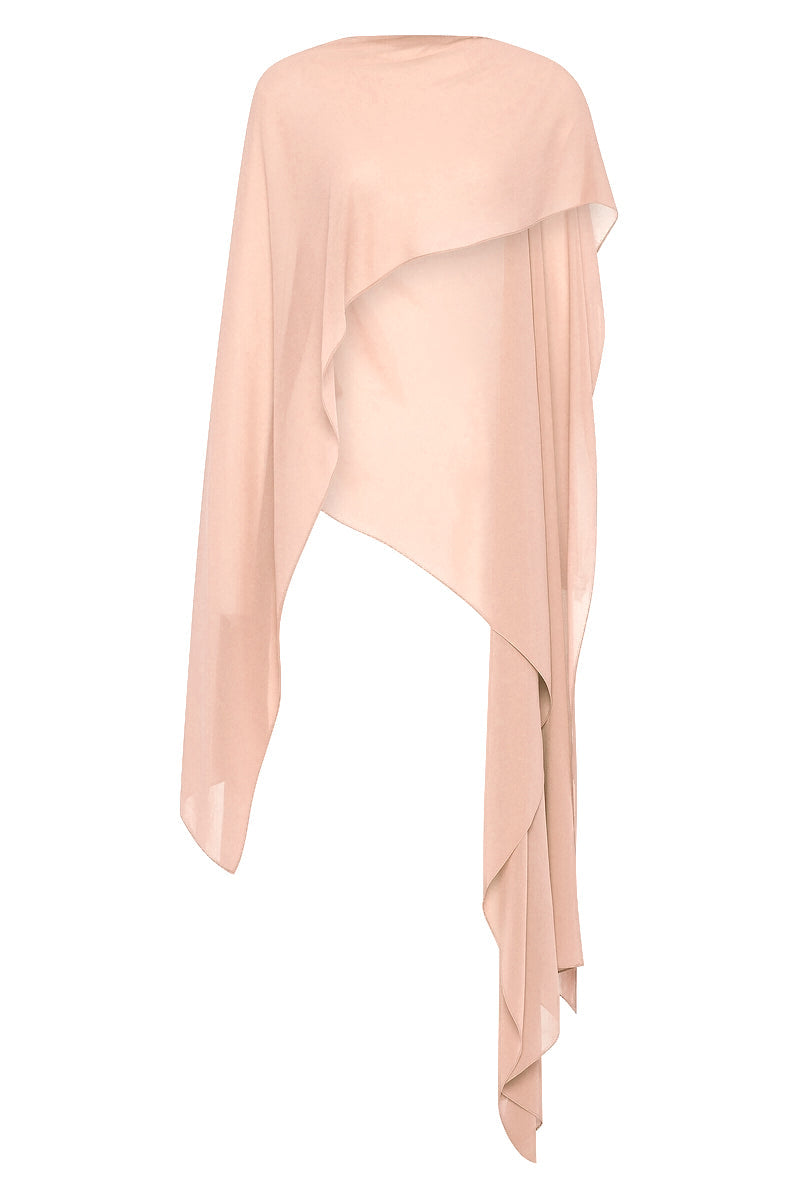 Carla Zampatti Pale Rose Georgette Cascata Wrap (Pink)