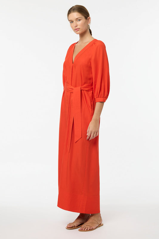 Summer Blaze Shirt Dress (Poppy Red)