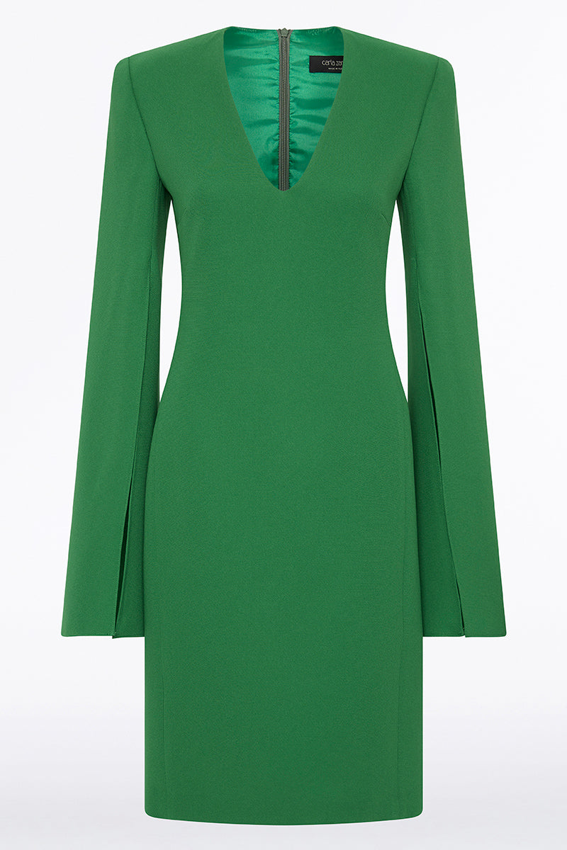 Carla Zampatti Jade Crepe V-Neck Lovero Dress (Green)