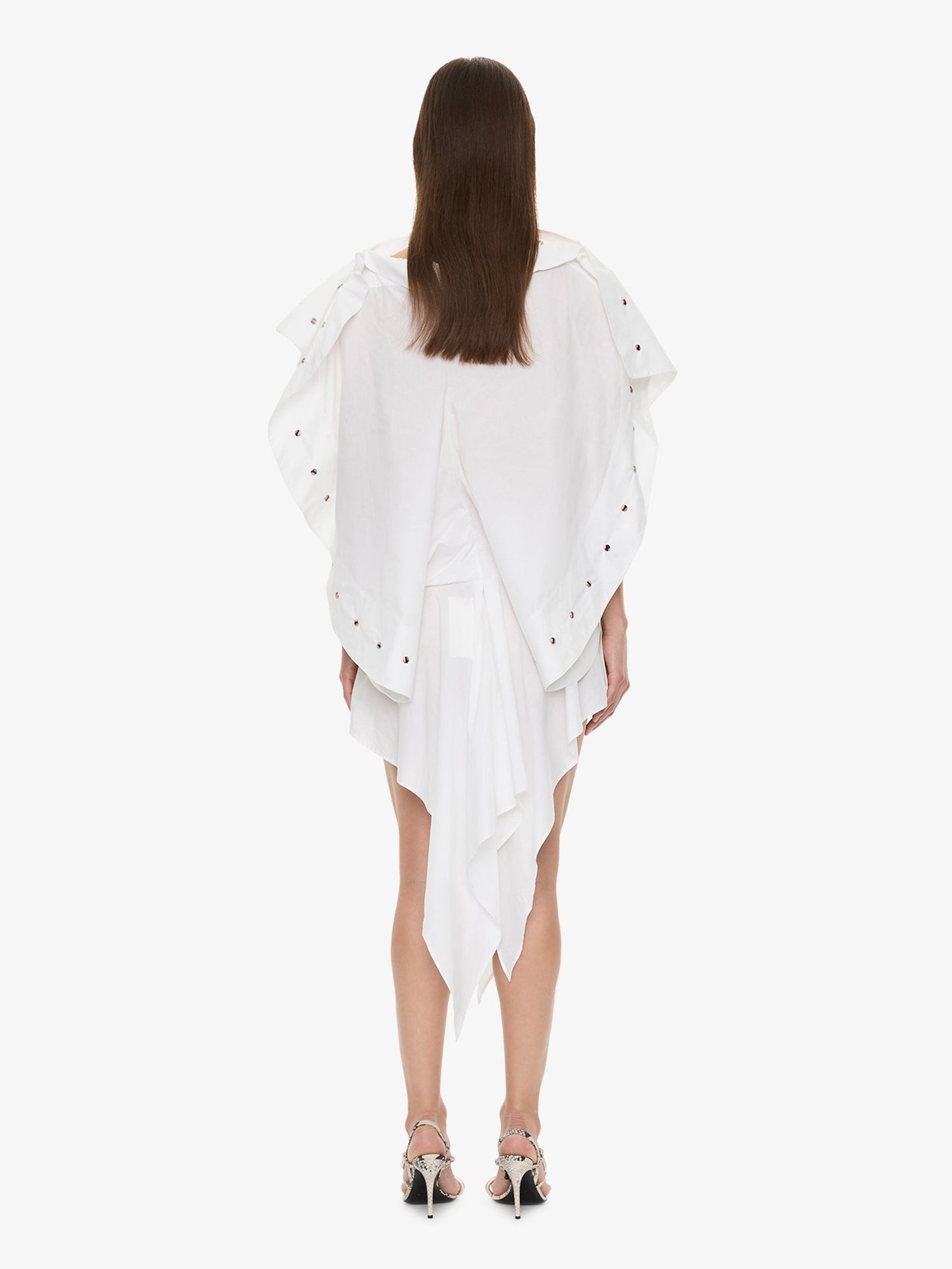 CHRISTOPHER ESBER Cotton Poplin Spiral Stone Snap Dress (White)