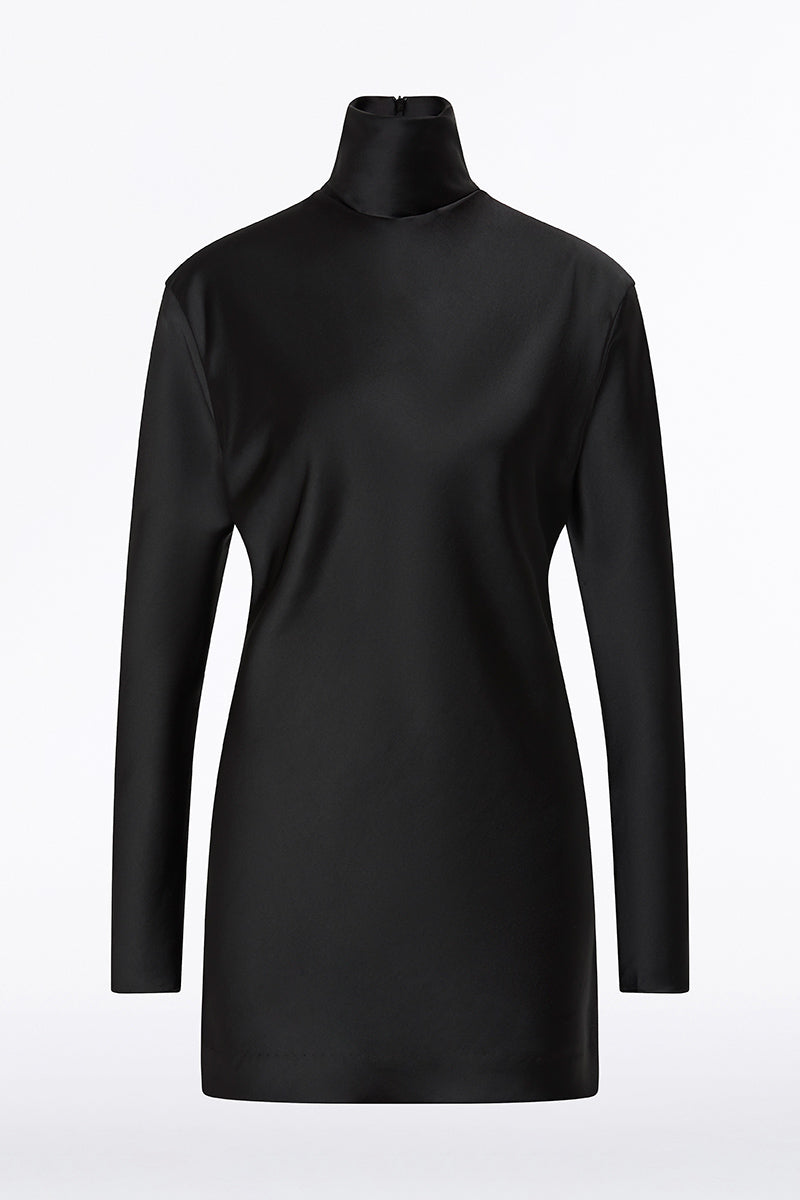 Carla Zampatti Satin Long Sleeve Top (Black)