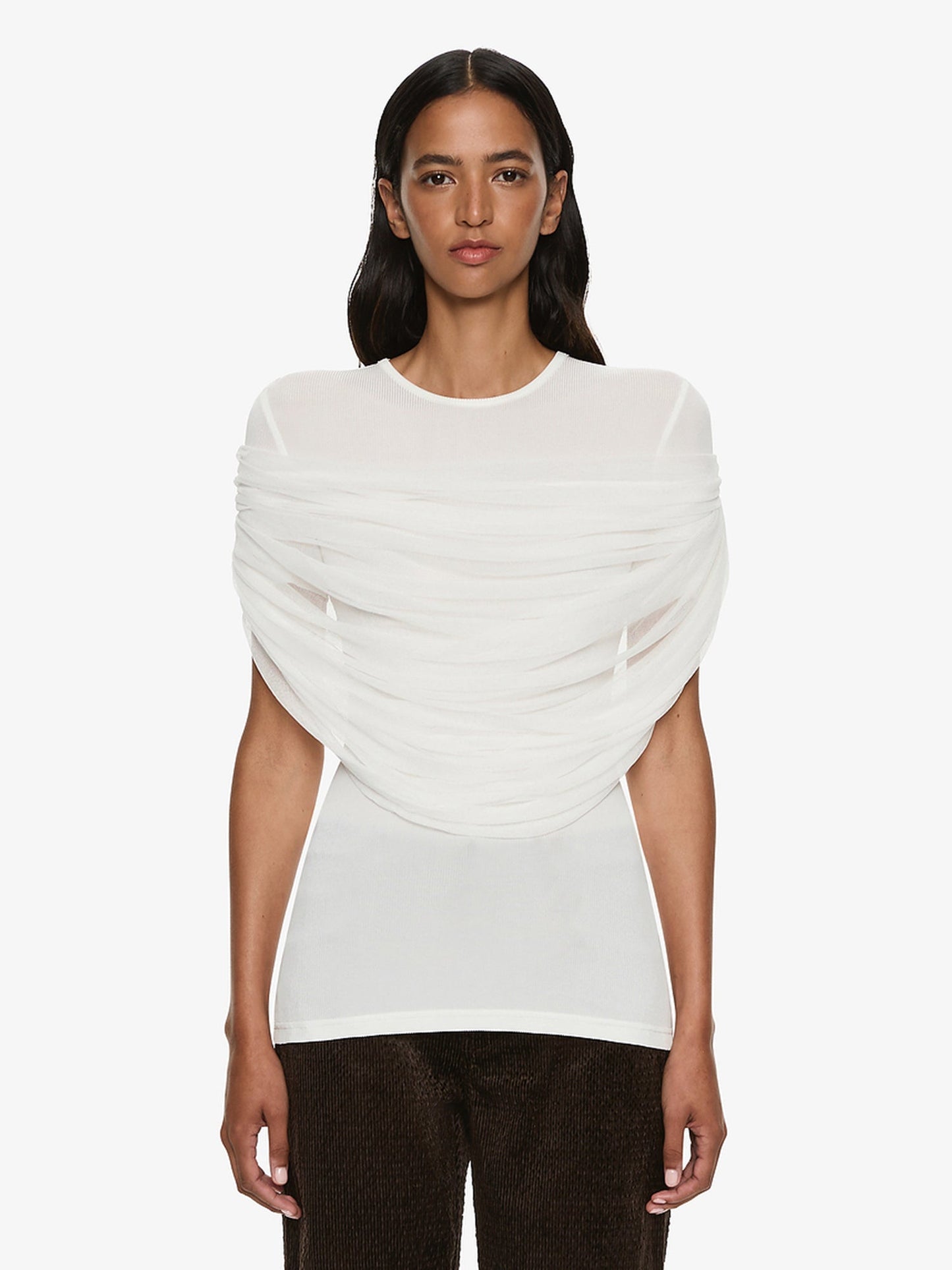 Image of T-Shirts. Productname: Sonora Veiled Tee in White colour by brand - Christopher Esber
