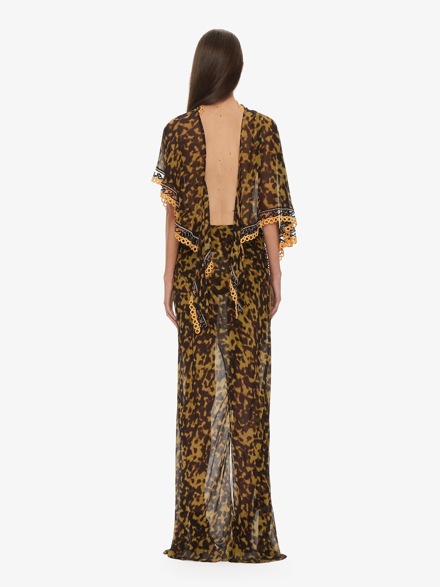 CHRISTOPHER ESBER Roule Trimmed Backless Drape Dress (Tortoiseshell)