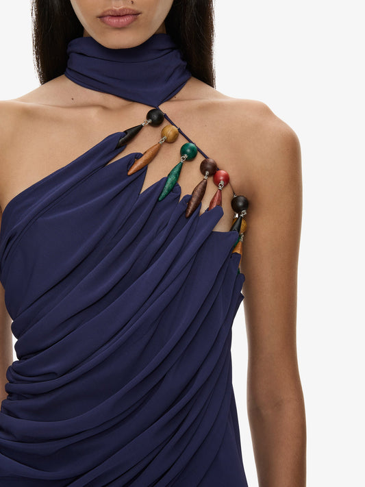 CHRISTOPHER ESBER Tropique Droplet Halter Dress (Ink)