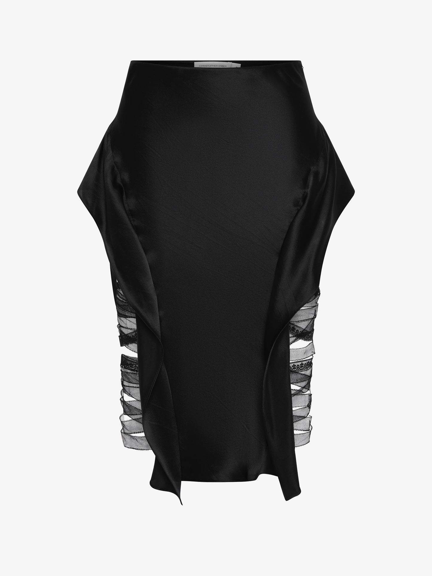 CHRISTOPHER ESBER Lattice Lace Silk Skirt (Black)