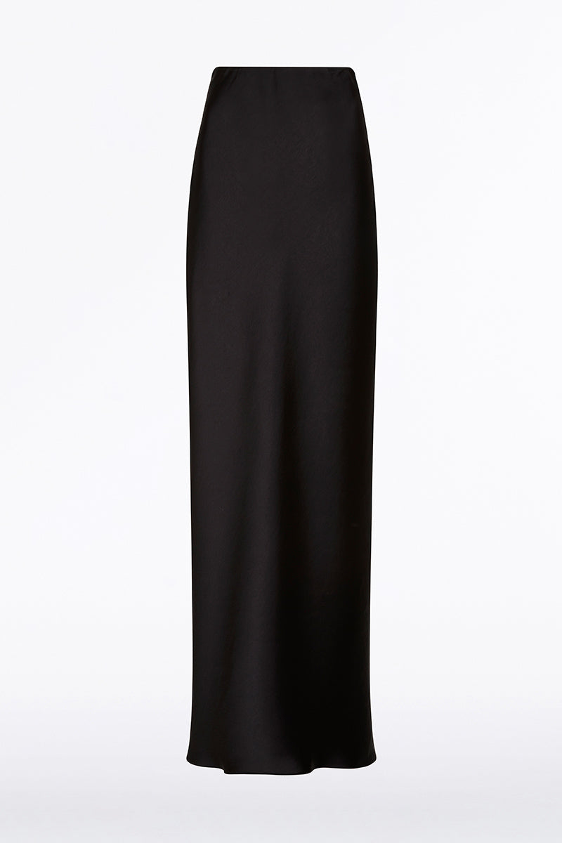 Carla Zampatti Satin Bias Skirt (Black)