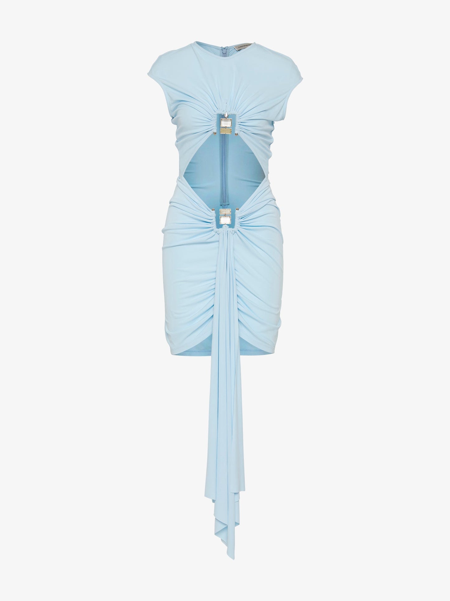 CHRISTOPHER ESBER Bezel Quartz Disconnect Short Sleeve Mini Dress (Blue)