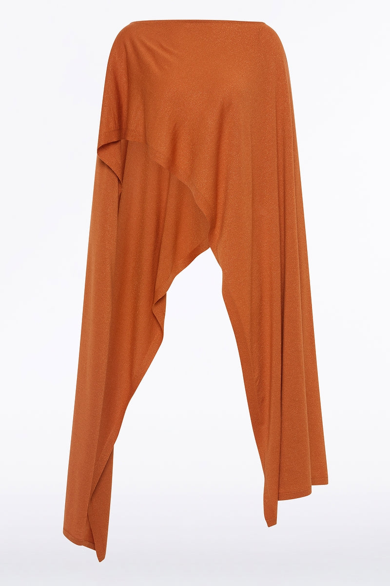 Carla Zampatti Russet Metallic Merino Knit Wrap (Orange)