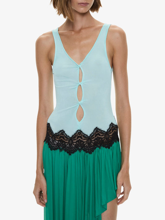 CHRISTOPHER ESBER Open Twist Swept Tank Dress (Mint)