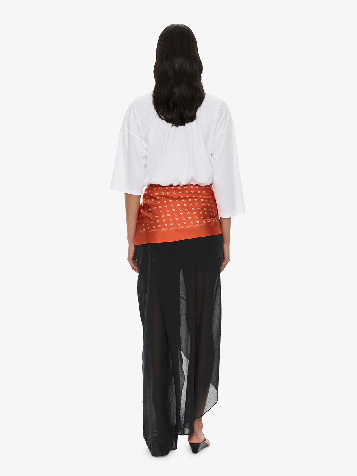 CHRISTOPHER ESBER Draped Skirt Cotton Trouser (Black)