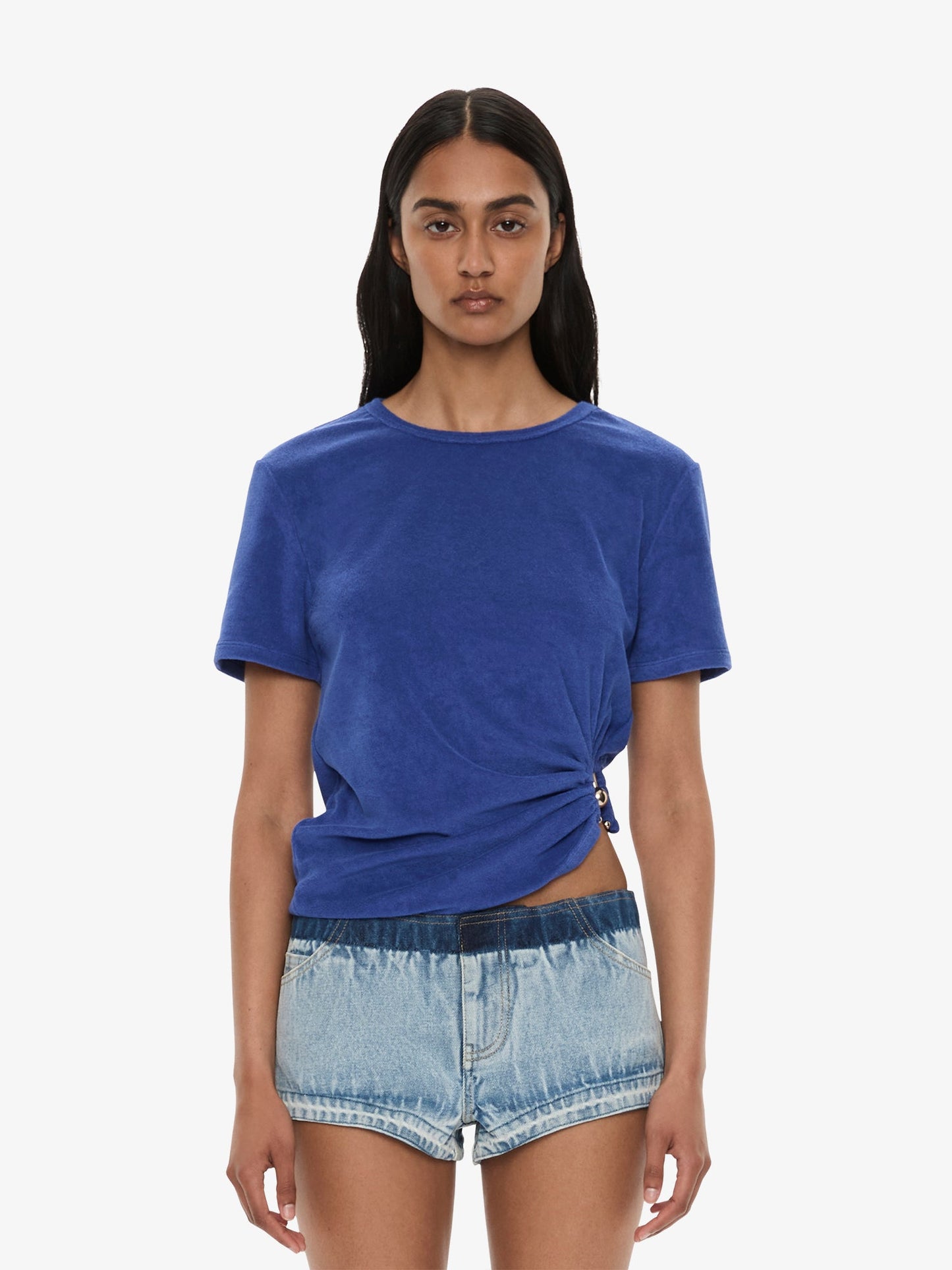Image of T-Shirts. Product name - Looped Back Orbit Tee in Indigo colour by brand - CHRISTOPHER ESBER