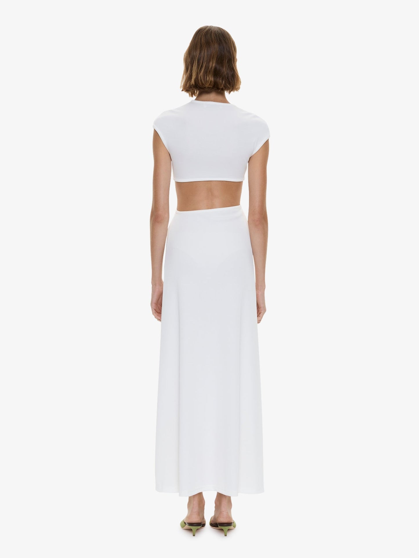 CHRISTOPHER ESBER Droplet Crystal Clasp Tank Dress (White)