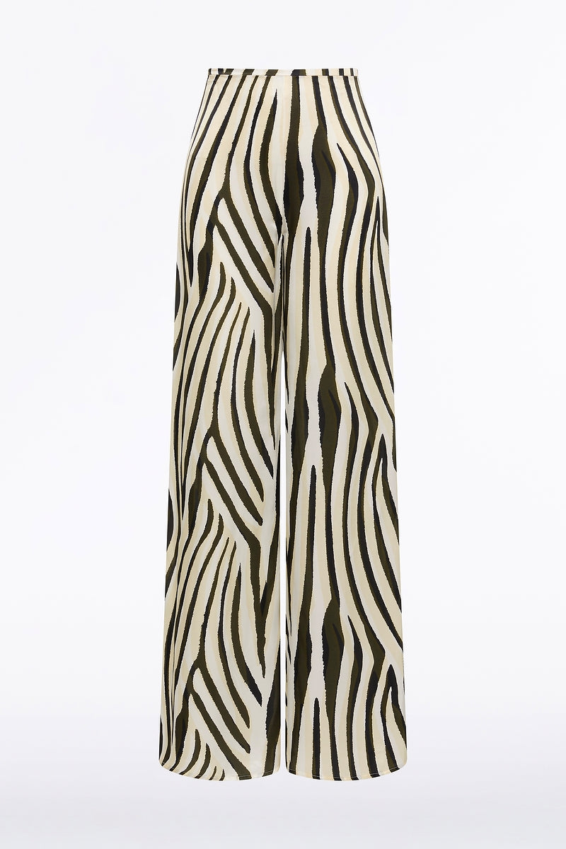 Carla Zampatti Bold Stripe Print Palazzo Pant (Multi-Colour)