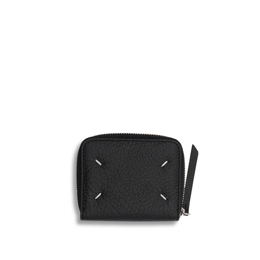MAISON MARGIELA Four Stitch Zip Around Wallet (Black)