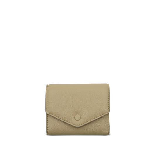 MAISON MARGIELA Logo Patch Tri-Fold Wallet (Beige)