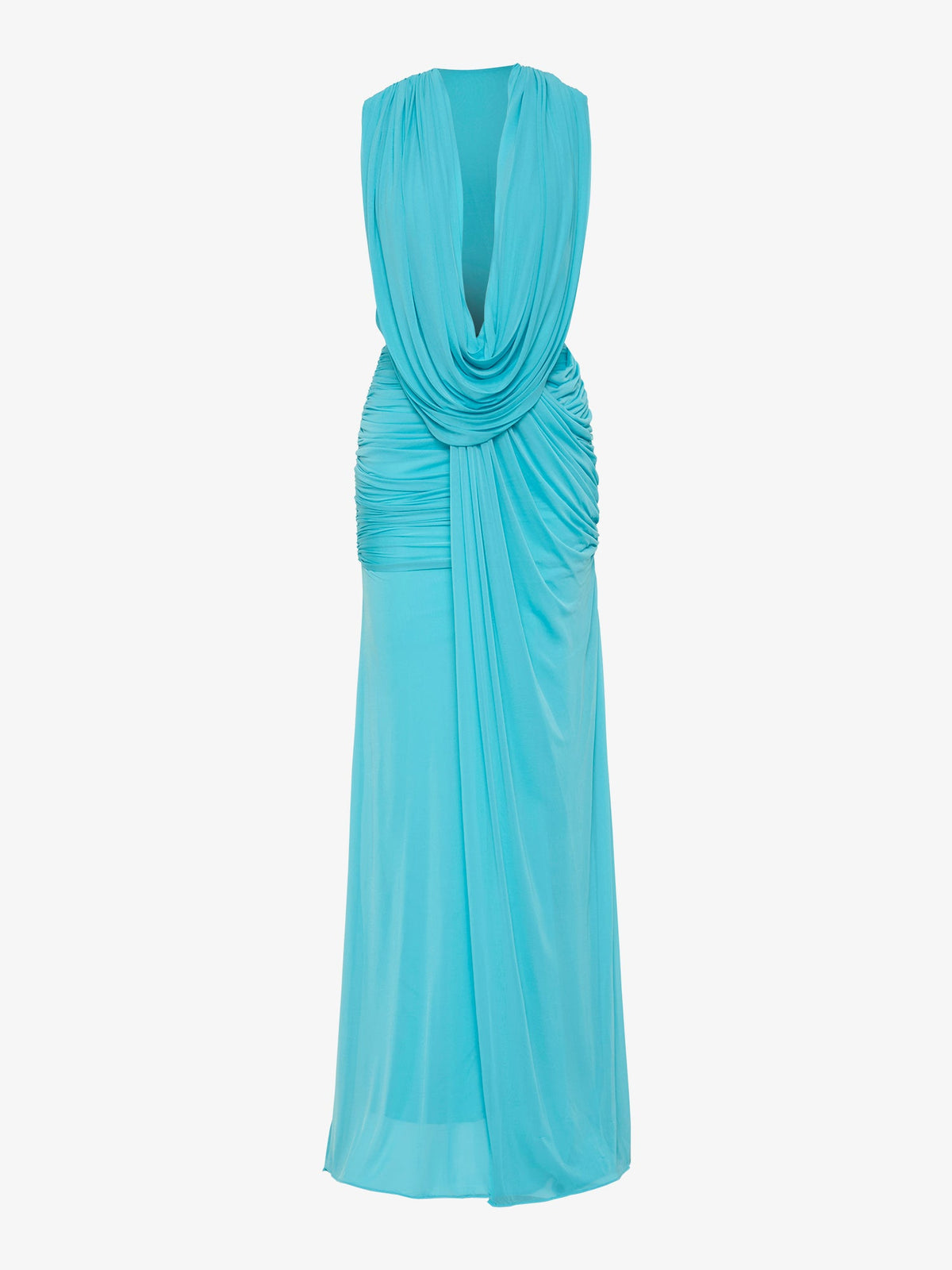 CHRISTOPHER ESBER Ripple Drape Gown (Cyan)