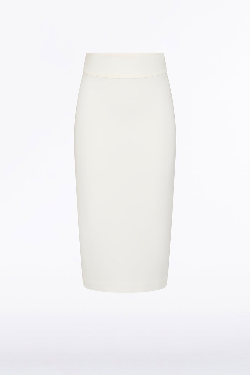 Carla Zampatti Crepe Midi Pencil Skirt (White)