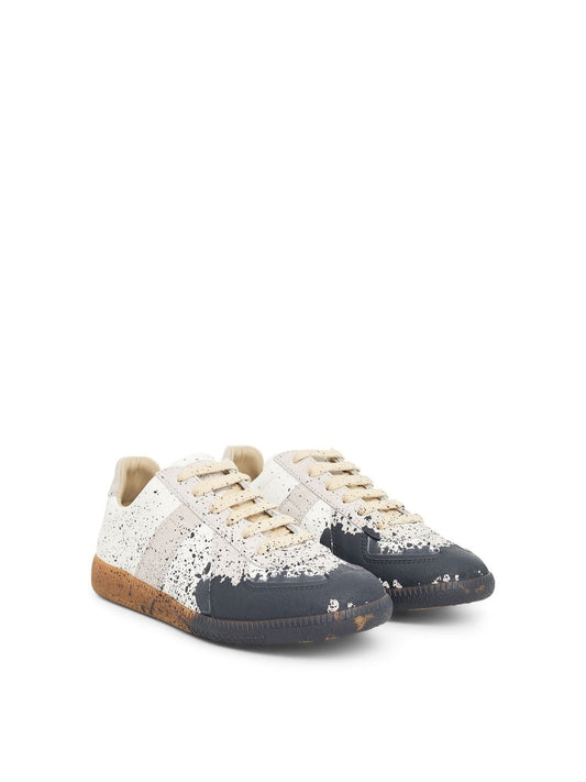 MAISON MARGIELA Replica Paint Splatter Sneaker (White Pewter)