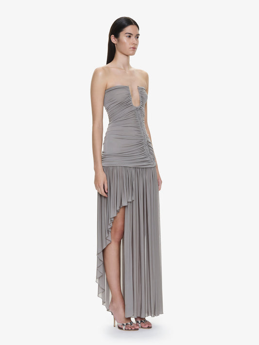 CHRISTOPHER ESBER Arced Orion Strapless Gown (Slate)