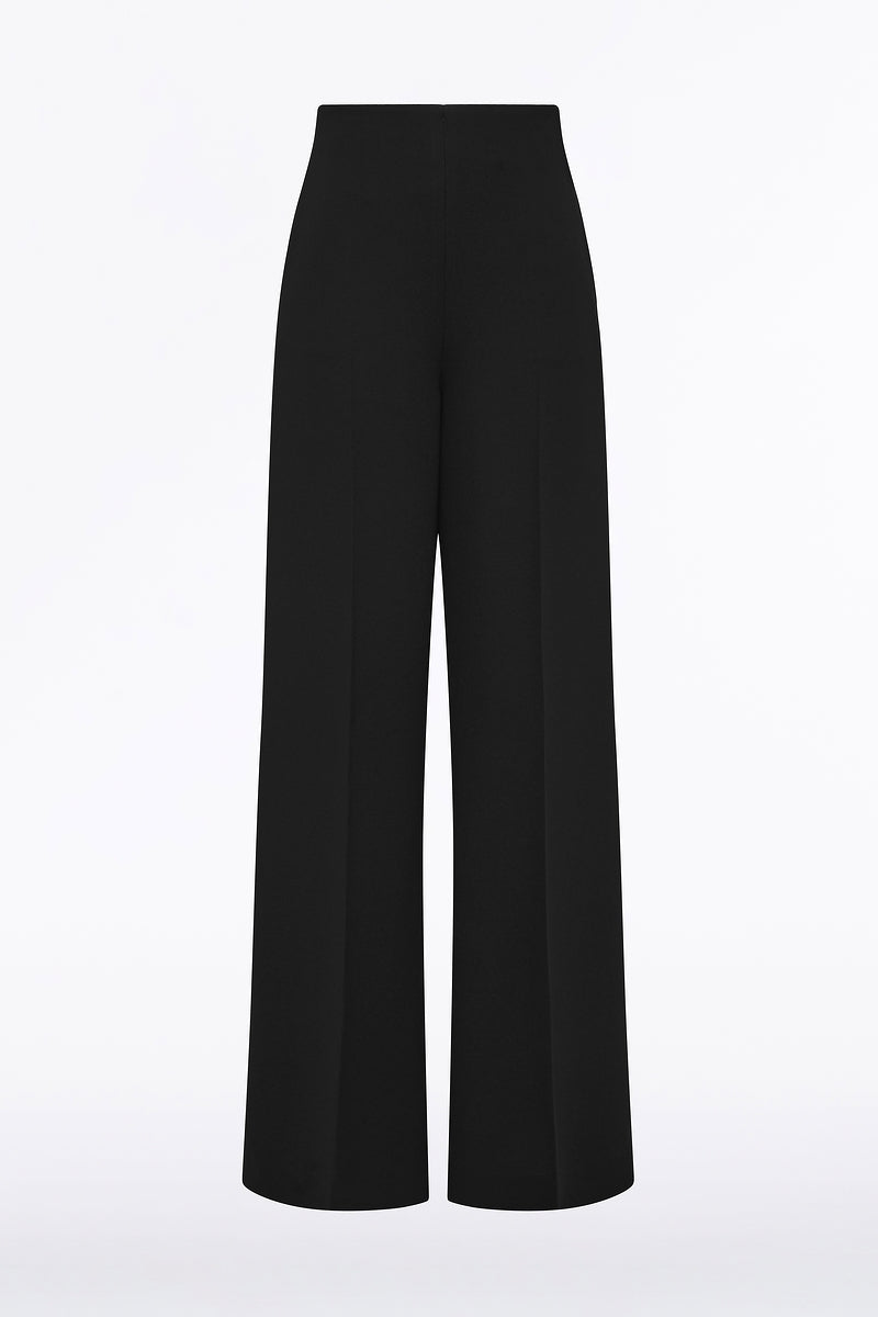 Carla Zampatti Crepe High Waisted Wide Leg Pant (Black)
