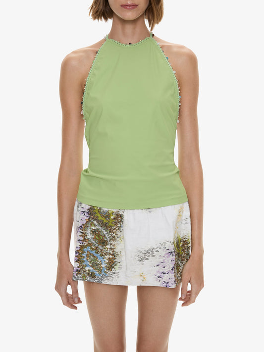 CHRISTOPHER ESBER Beach Quartz Halter Lycra Top (Lime)