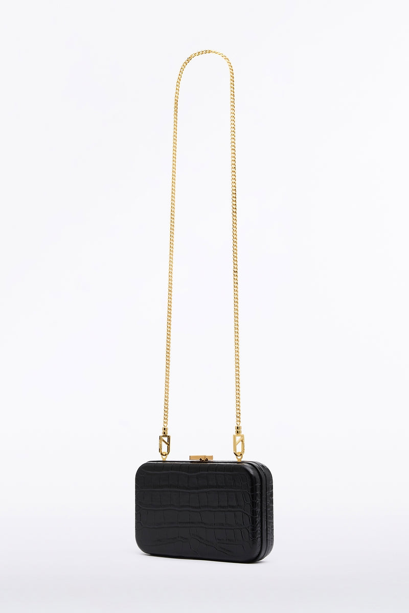Carla Zampatti Croc Cz Cubo Clutch (Black)
