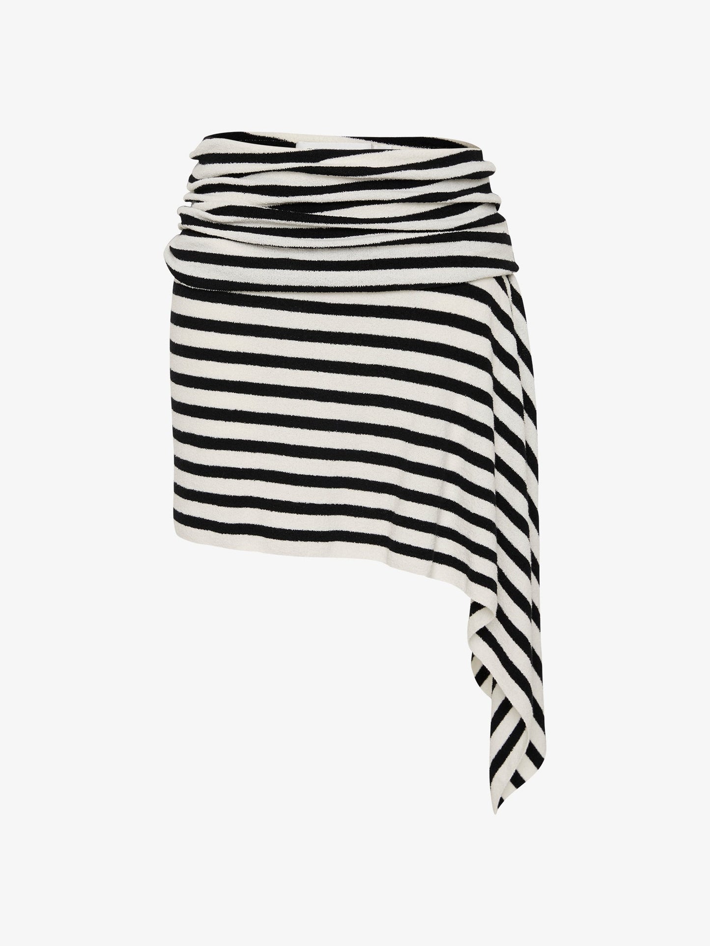 CHRISTOPHER ESBER Stripe Knit Extension Drape Mini Skirt (White)