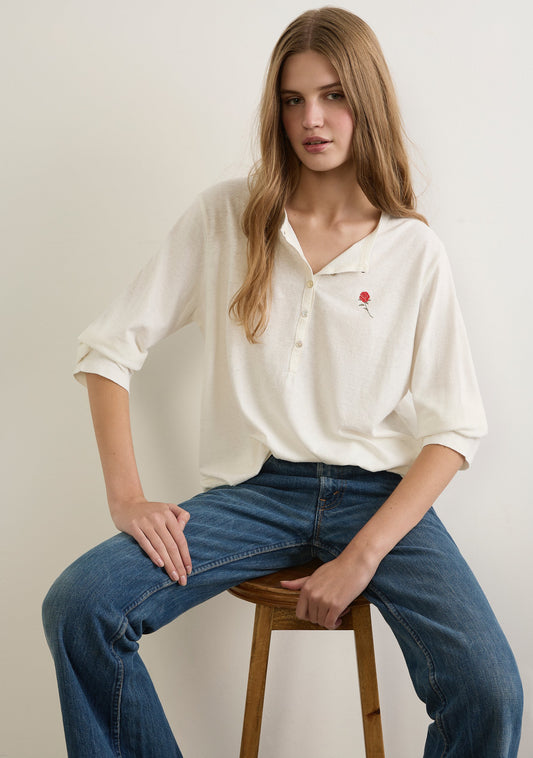 Auguste The Label Kirby Henley Tee (White)