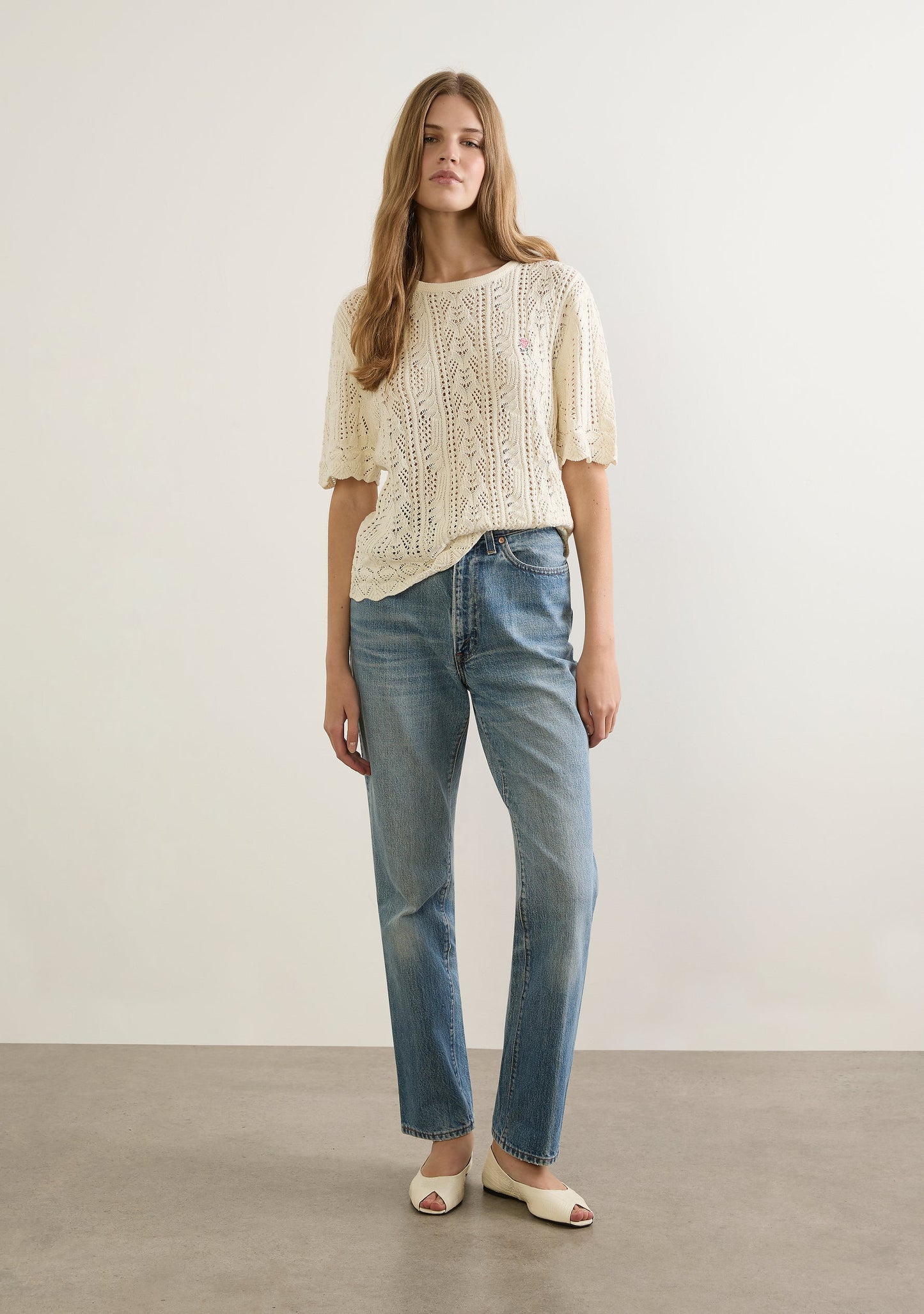Auguste The Label Callen Knit Tee (White)