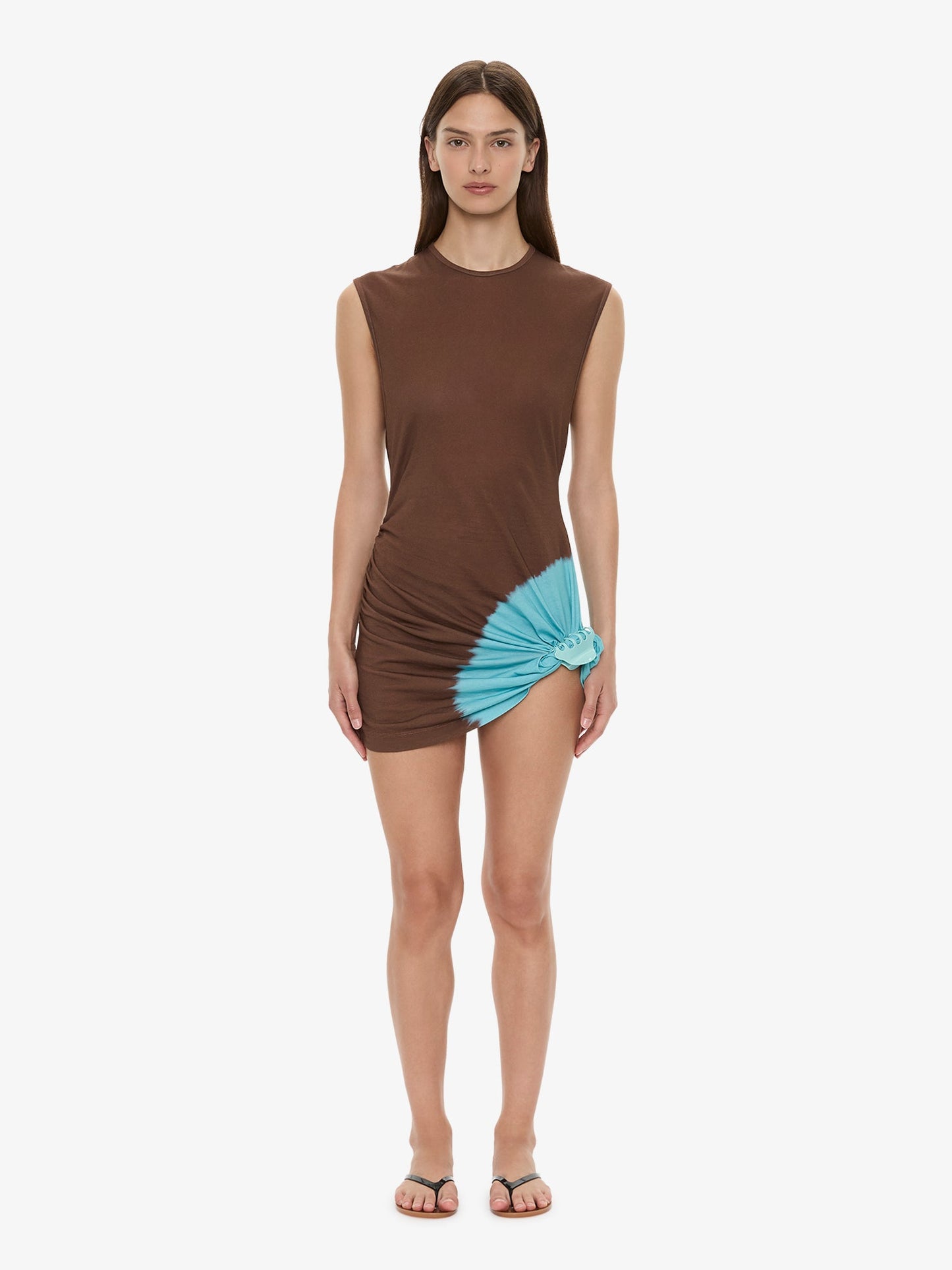 CHRISTOPHER ESBER Tie Dye Snap Clip Tank Dress (Turquoise)
