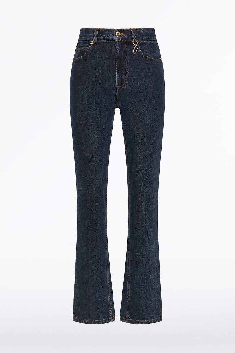 Carla Zampatti Dark Indigo Denim Straight Leg Jean (Blue)