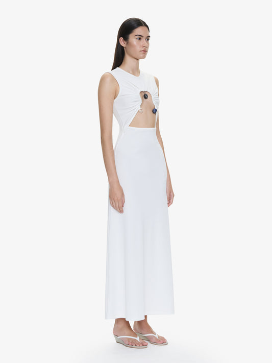 CHRISTOPHER ESBER Hiero Crystal Disconnect Tank Dress (White)