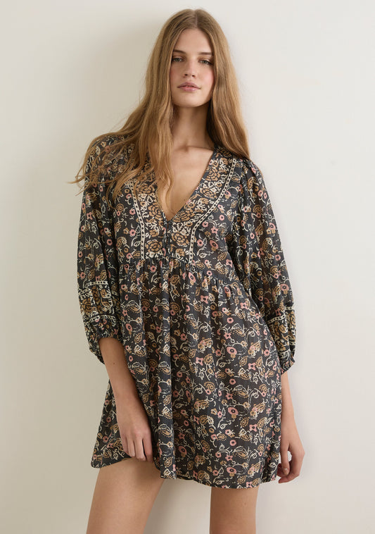 Auguste The Label Valley Mini Dress (Black)