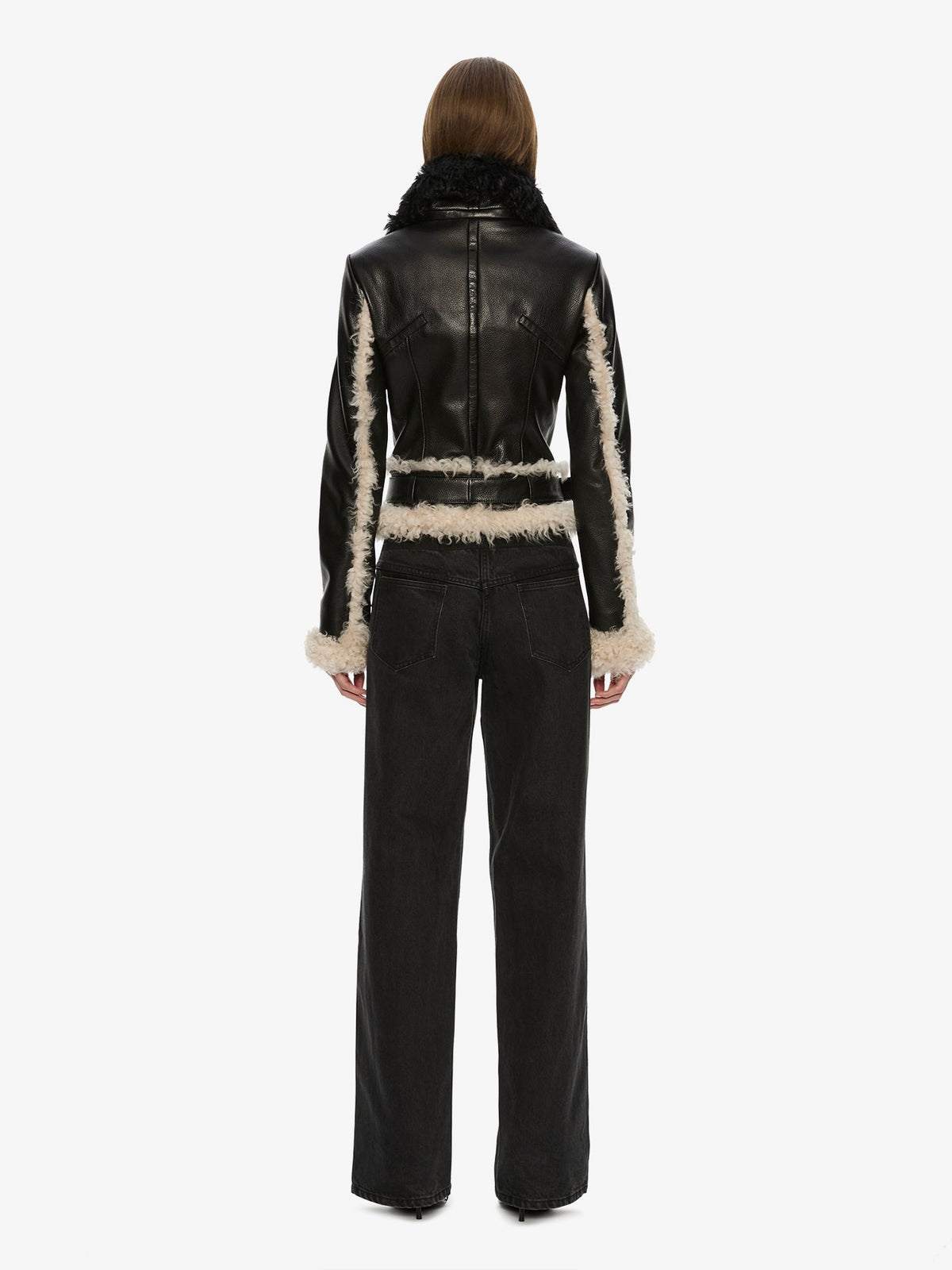 CHRISTOPHER ESBER Tyler Shearling Biker Jacket (Cream)