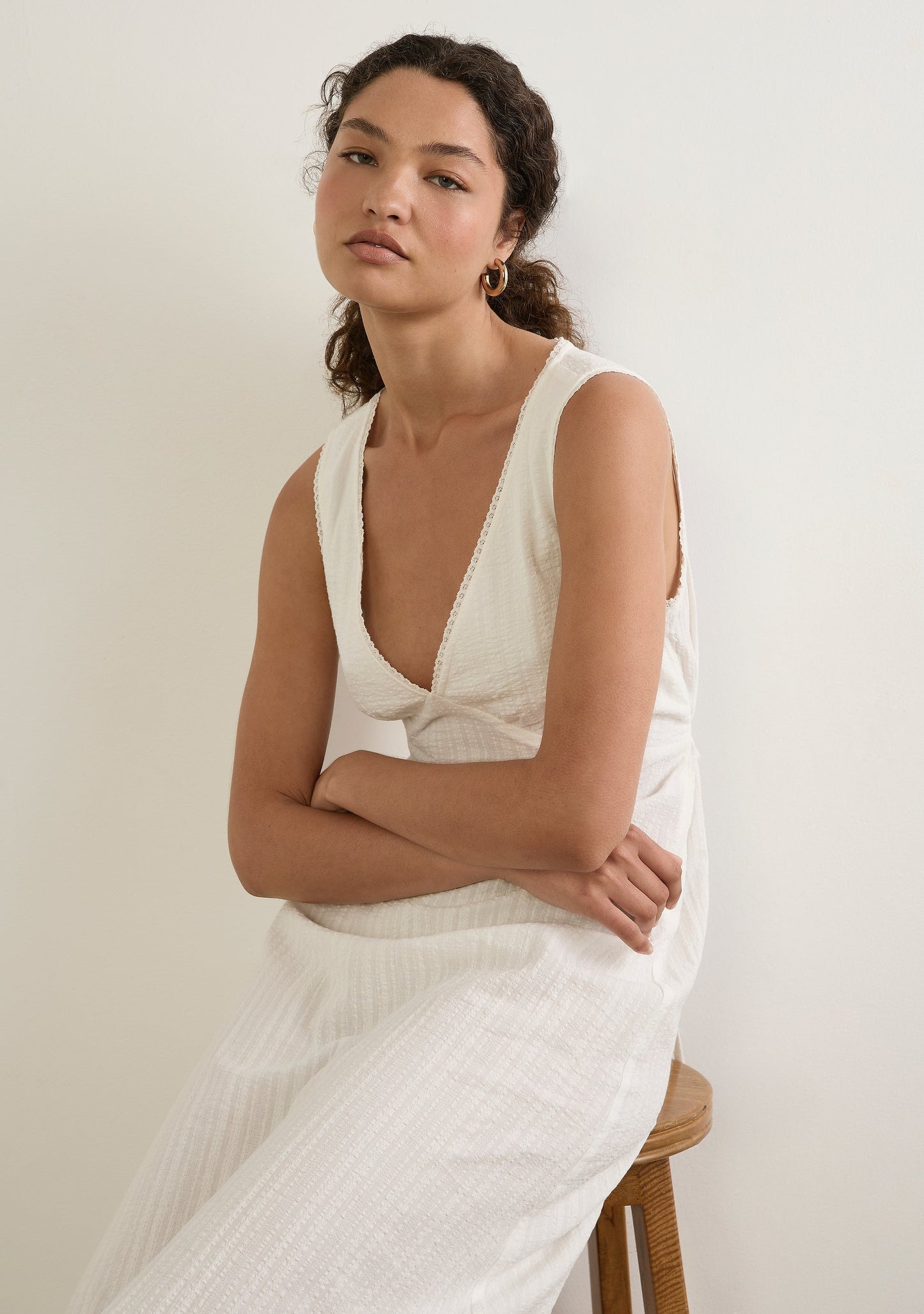 Auguste The Label River Midi Dress (White)