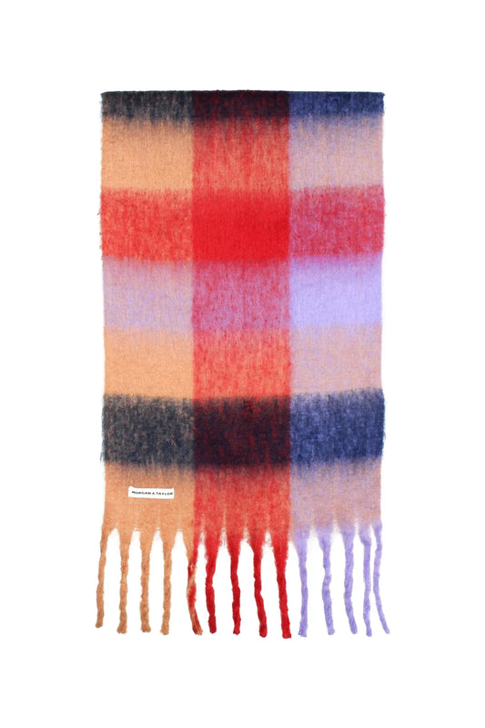 Betty Basics Emma Chunky Check Scarf (Peach)