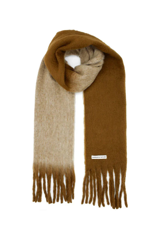 Sass Clothing Cosette Chunky Two-Toned Scarf (Brown)