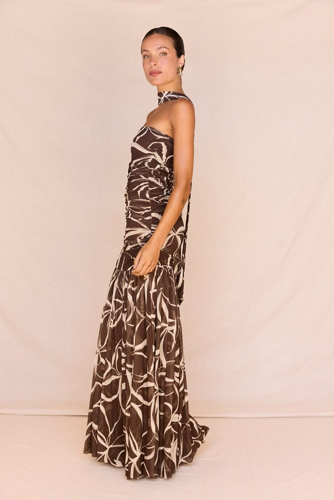 Sass Clothing Hayley Strapless Mesh Dress (Floral)