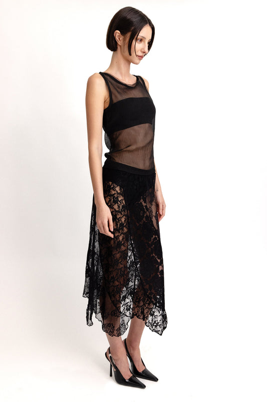 Alexis Midi Skirt (Black)
