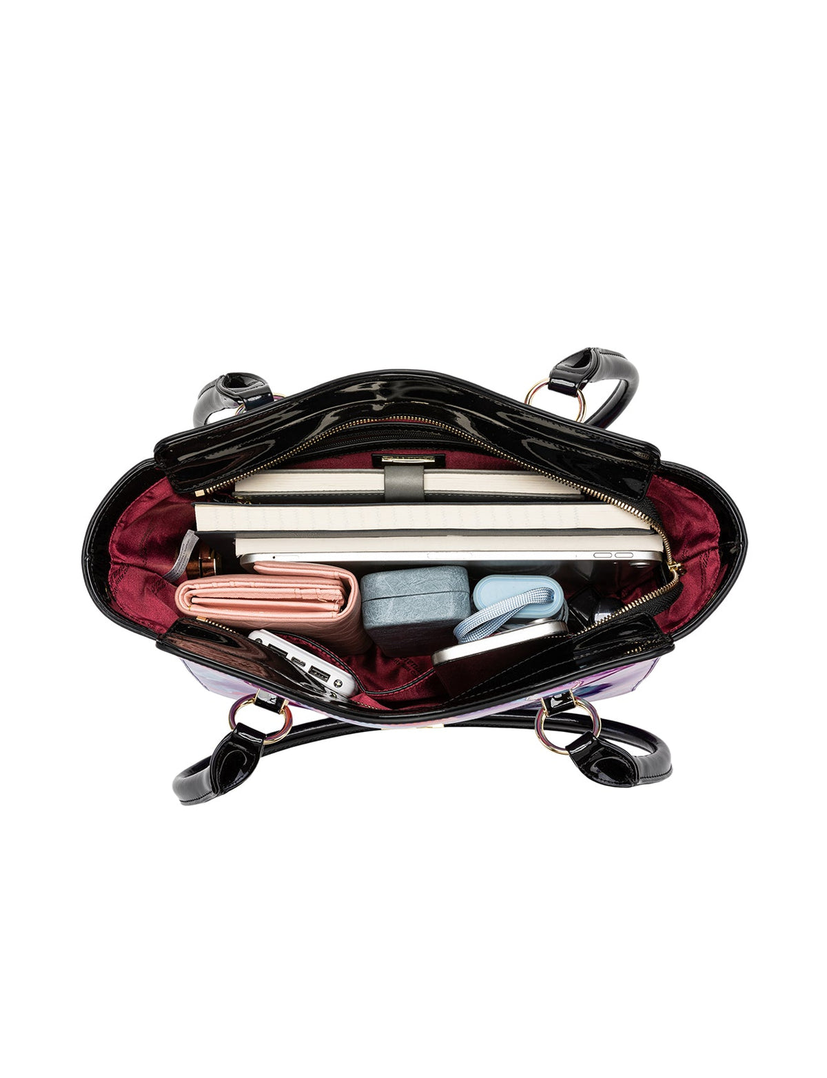 AURORA PATENT LEATHER SHOULDER BAG - SPRING PASTELS