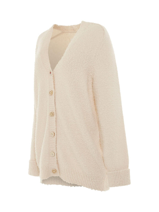 MAISON MARGIELA Oversized Piled Knit Cardigan (Off-White)